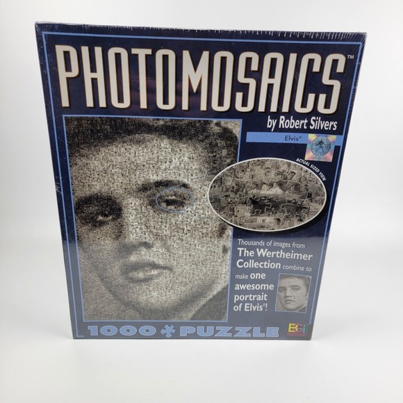Elvis Presley Photomosaics by Robert Silvers 1000+ Piece Puzzle Sealed FREE SHIP - Picture 1 of 7